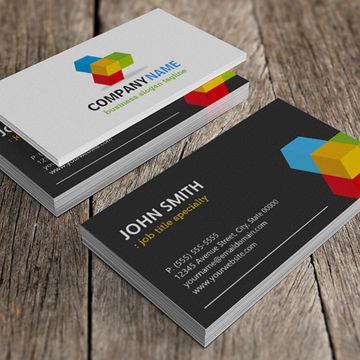 Business Cards: 2" x 3.5" UV coating 14pt Full Color Print 2 Sides